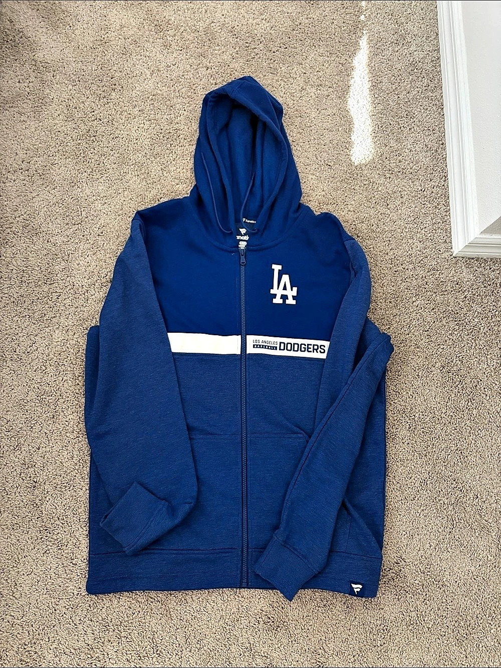 Fanatics LA Dodgers Blue & White Full-Zip Hoodie Like New